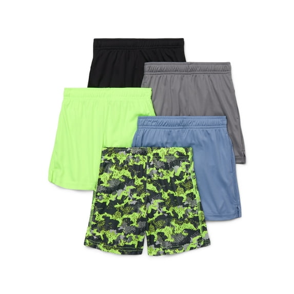 Athletic Works Boys Performance Shorts, 5-Pack, Sizes 4-18 & Husky