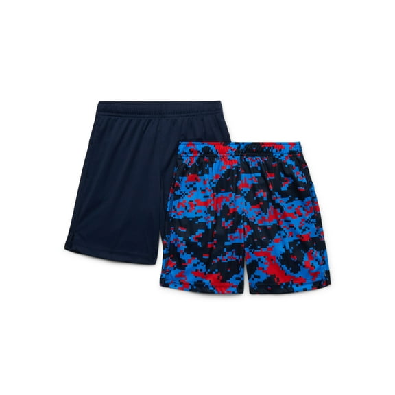 Athletic Works Boys Performance Shorts, 2-Pack, Sizes 4-18 & Husky