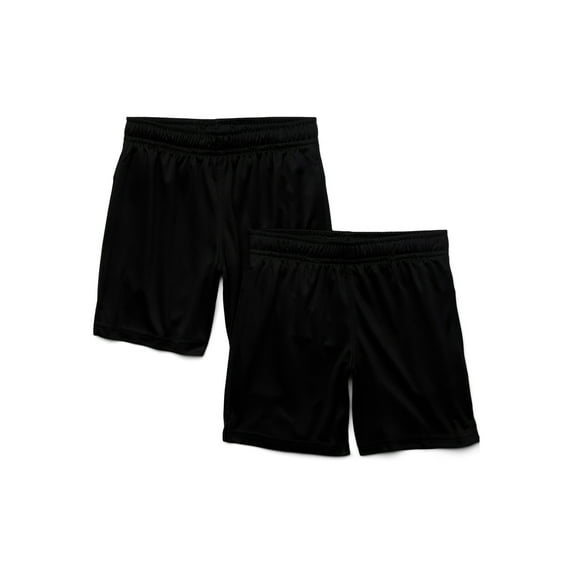 Athletic Works Boys Performance Shorts, 2-Pack, Sizes 4-18 & Husky