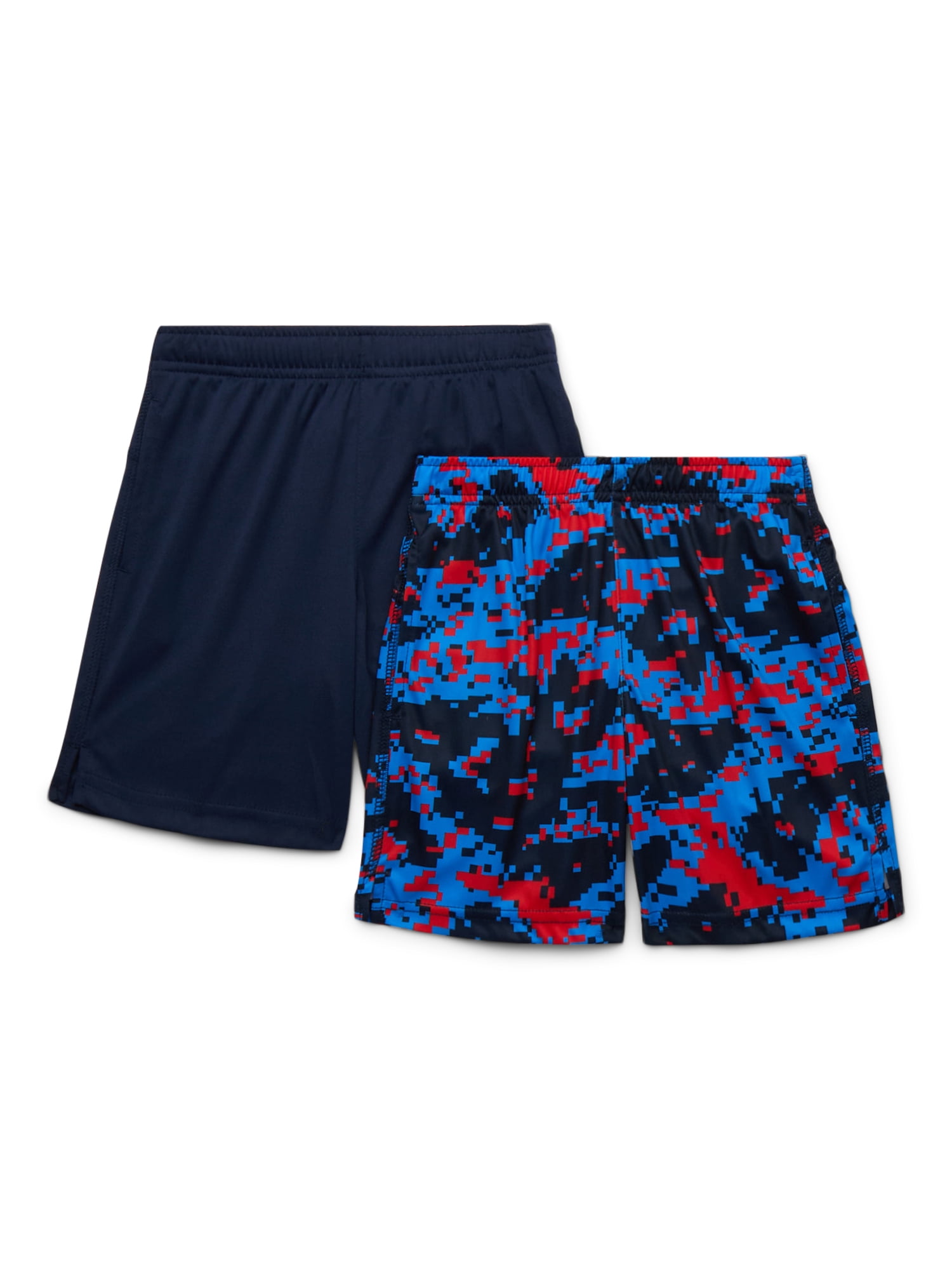 Athletic Works Boys Core Performance Shorts, 2-Pack, Sizes 4-18 & Husky