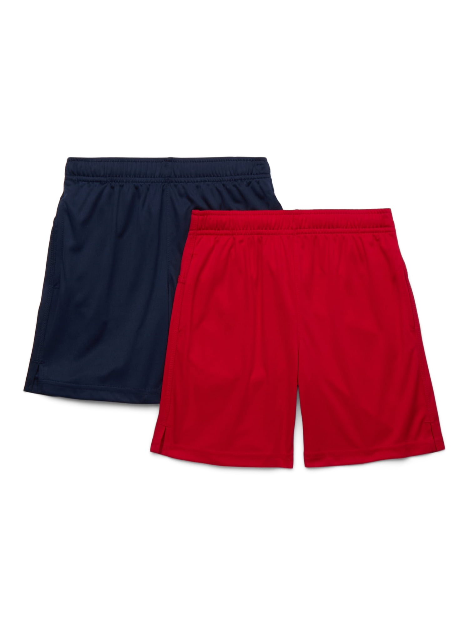 Athletic Works Boys Core Performance Shorts, 2-Pack, Sizes 4-18 & Husky