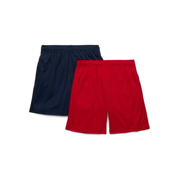 Athletic Works Boys Core Performance Shorts, 2-Pack, Sizes 4-18 & Husky