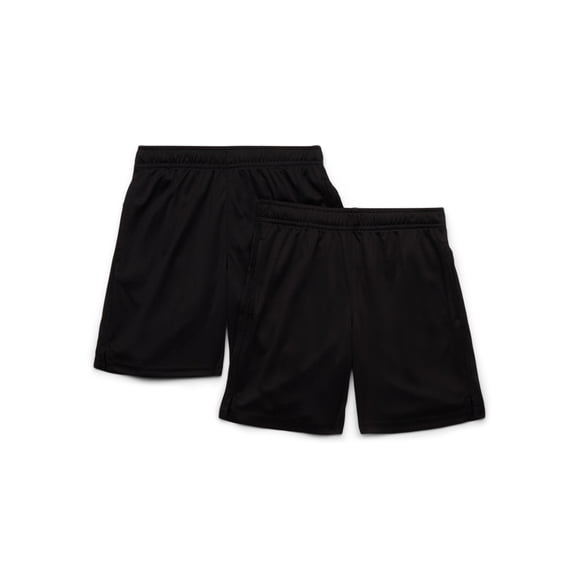Athletic Works Boys Core Performance Shorts, 2-Pack, Sizes 4-18 & Husky