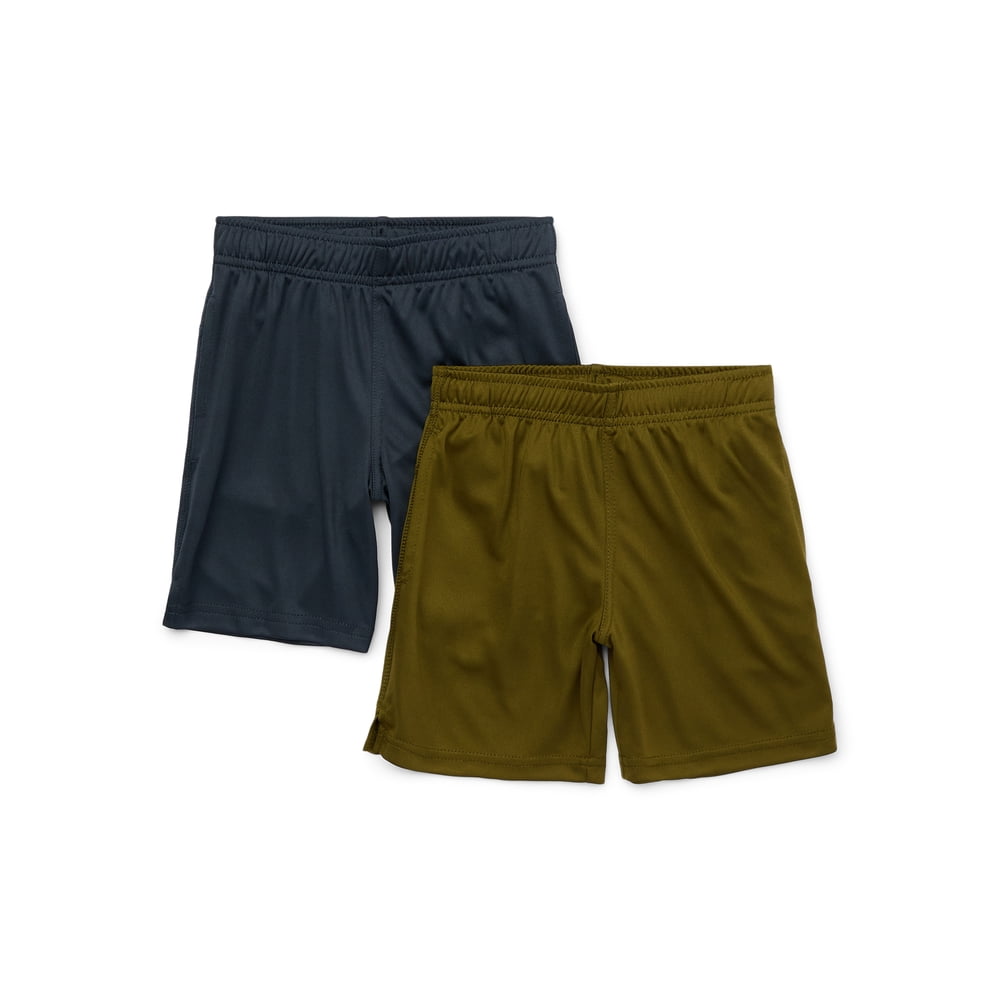 Athletic Works Boys Performance Shorts 2-Pack — Evergreen/Spa Green, 3-Unit Bundle 3