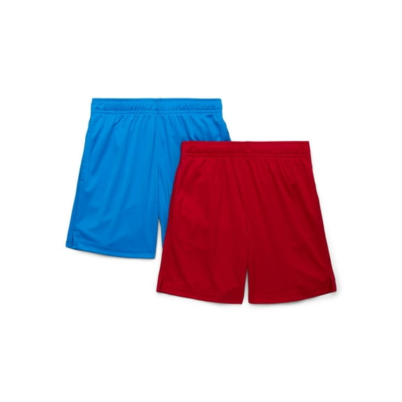 Athletic Works Boys Performance Shorts, 2-Pack, Sizes 4-18 & Husky