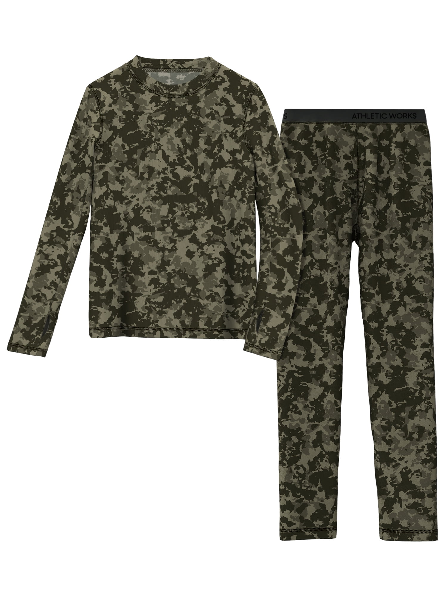 Athletic Works Boys Performance Thermal Base Layer 2PC Set, Sizes XS-XXL