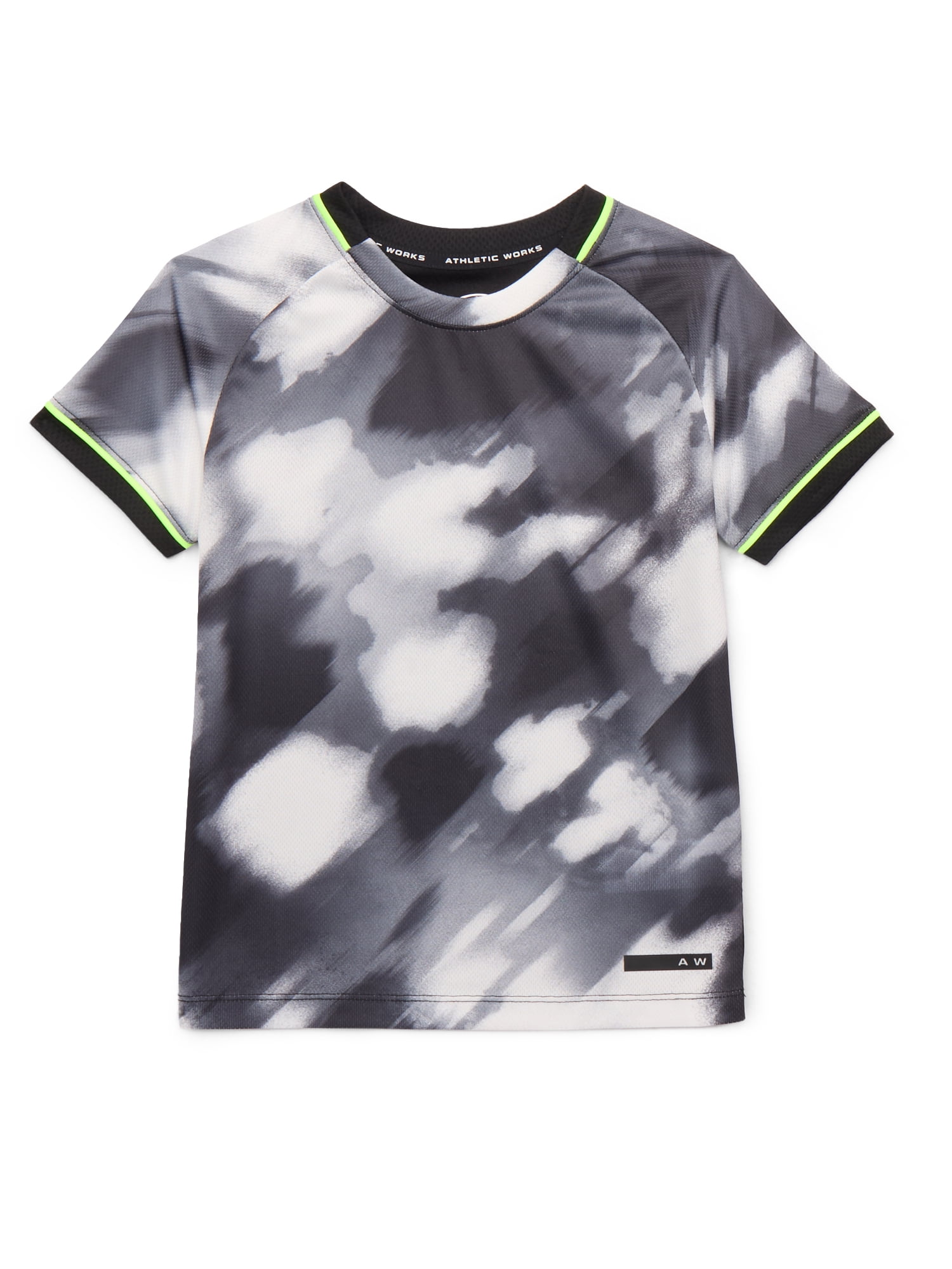 Athletic Works Boys Printed Active Tee with Short Sleeves, Sizes 4-16 & Husky