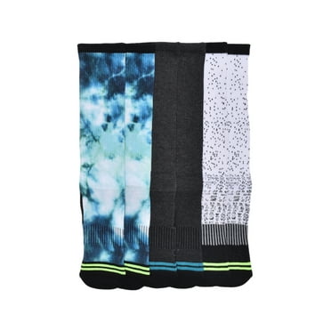 Athletic Works Boys Printed Crew Socks, 3-Pack Sock Shoe Size (4-8.5) - L (3-9)