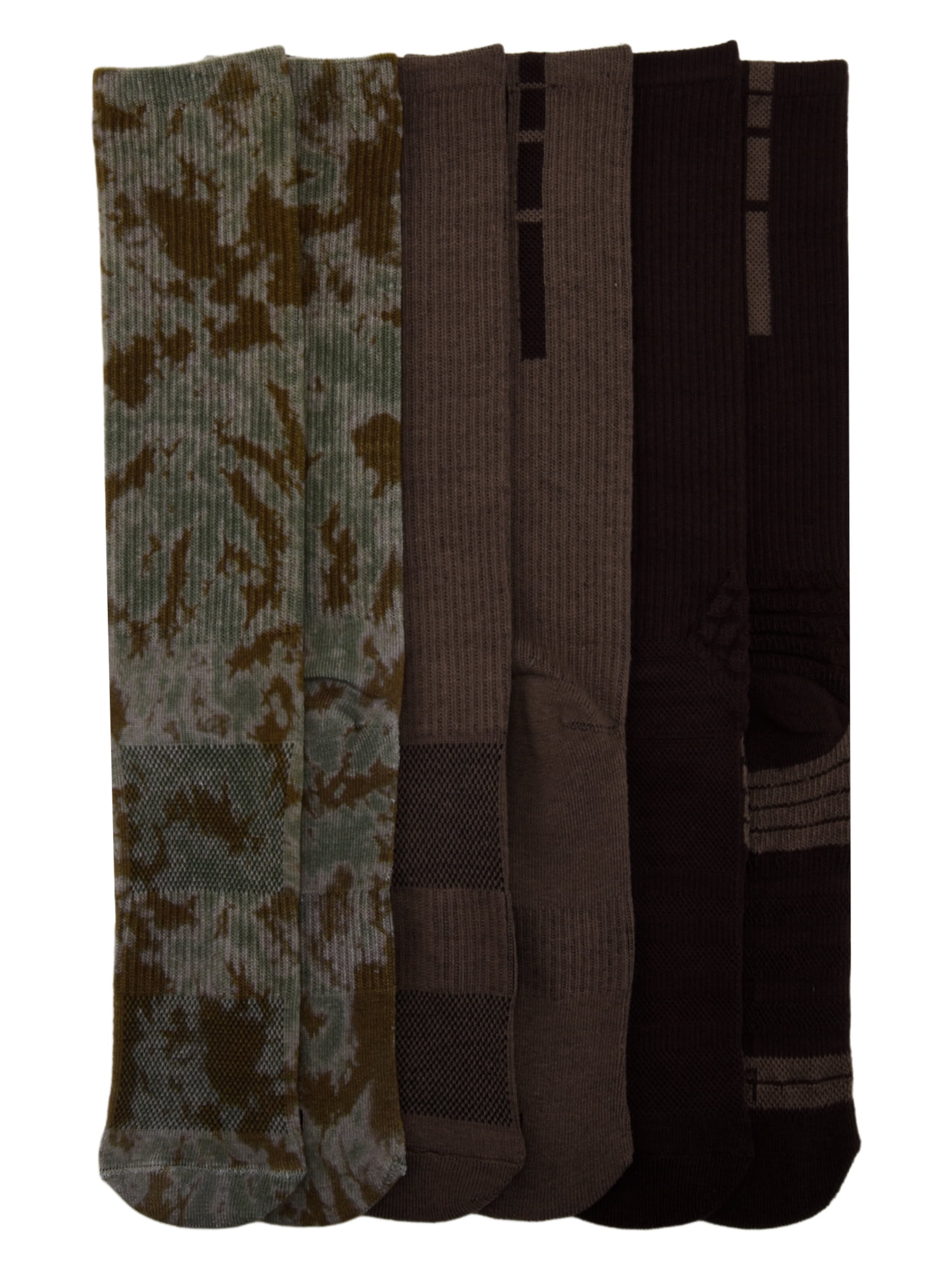 Athletic Works Printed Crew Socks Boys 3-Pack Shoe Size S (4-8.5) - L (3-9)