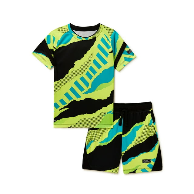 Athletic Works Boys Printed Top and Shorts Set, 2-Piece, Sizes 4-18 ...