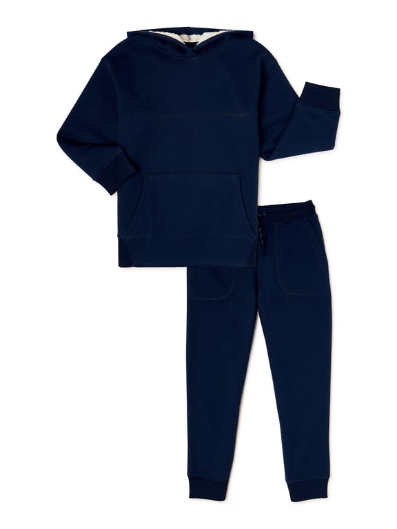 Boys Shearling-Lined Hoodie & Jogger, 2-Piece Set, Sizes 4-18 & Husky