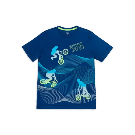Athletic Works Boys Short Sleeve Graphic T-Shirt, Sizes 4-18 & Husky