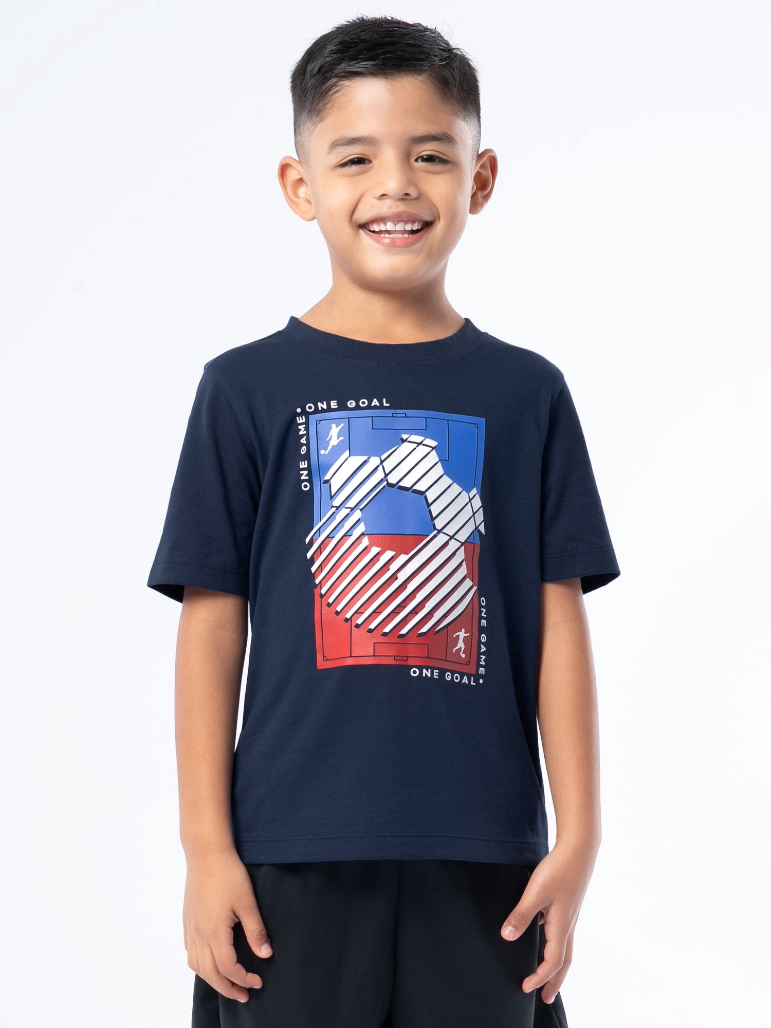 Athletic Works Boys Short Sleeve Graphic T-Shirt, Sizes 4-18 & Husky