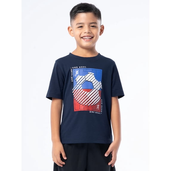 Athletic Works Boys Short Sleeve Graphic T-Shirt, Sizes 4-18 & Husky