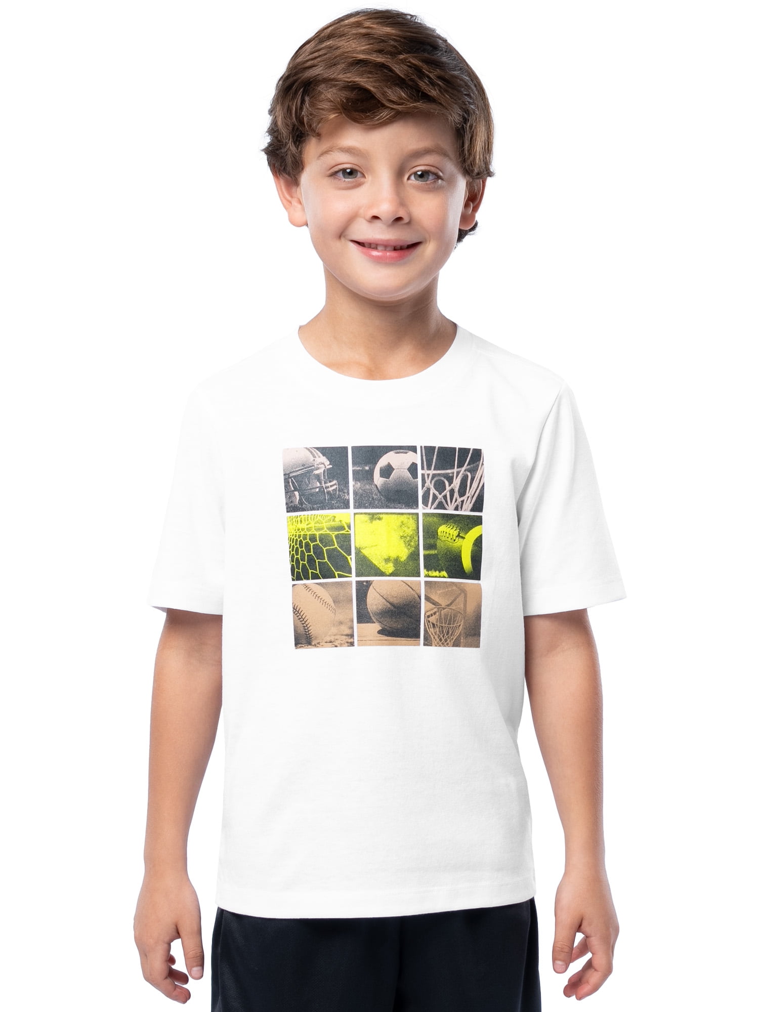 Athletic Works Boys Short Sleeve Graphic T-Shirt, Sizes 4-18 & Husky