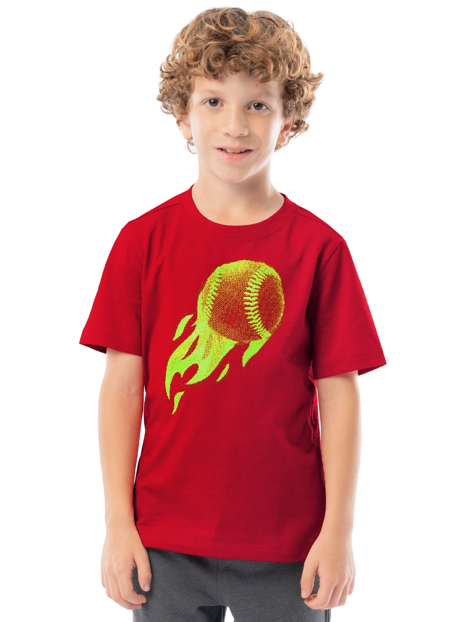 Athletic Works Boys Short Sleeve Graphic T-Shirt, Sizes 4-18 & Husky