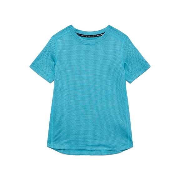 Athletic Works Boys Outdoor Active Tee with Short Sleeves, Sizes 4-18 & Husky