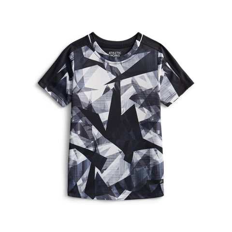 Boys' Print Performance Tee with Short Sleeves, Sizes 4-18 & Husky