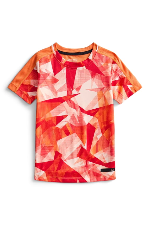 Boys' Print Performance Tee with Short Sleeves, Sizes 4-18 & Husky