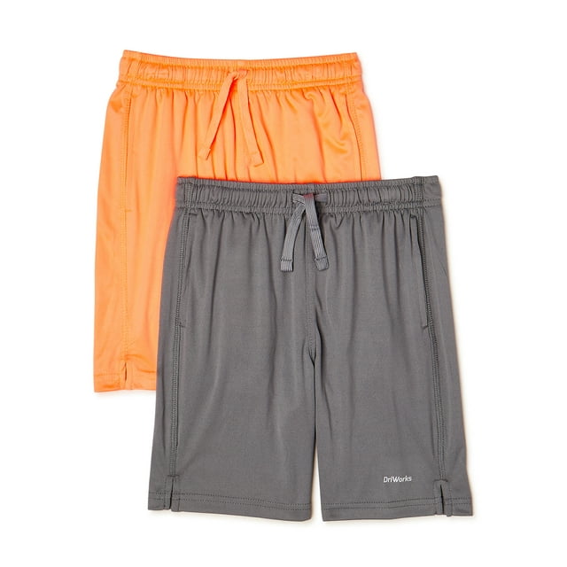 Athletic Works Boys Shorts, 2-Pack, Sizes 4-18 & Husky