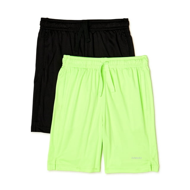 Athletic Works Boys Shorts, 2-Pack, Sizes 4-18 & Husky