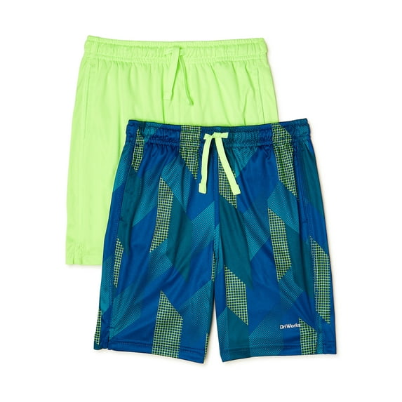 Athletic Works Boys Shorts, 2-Pack, Sizes 4-18 & Husky