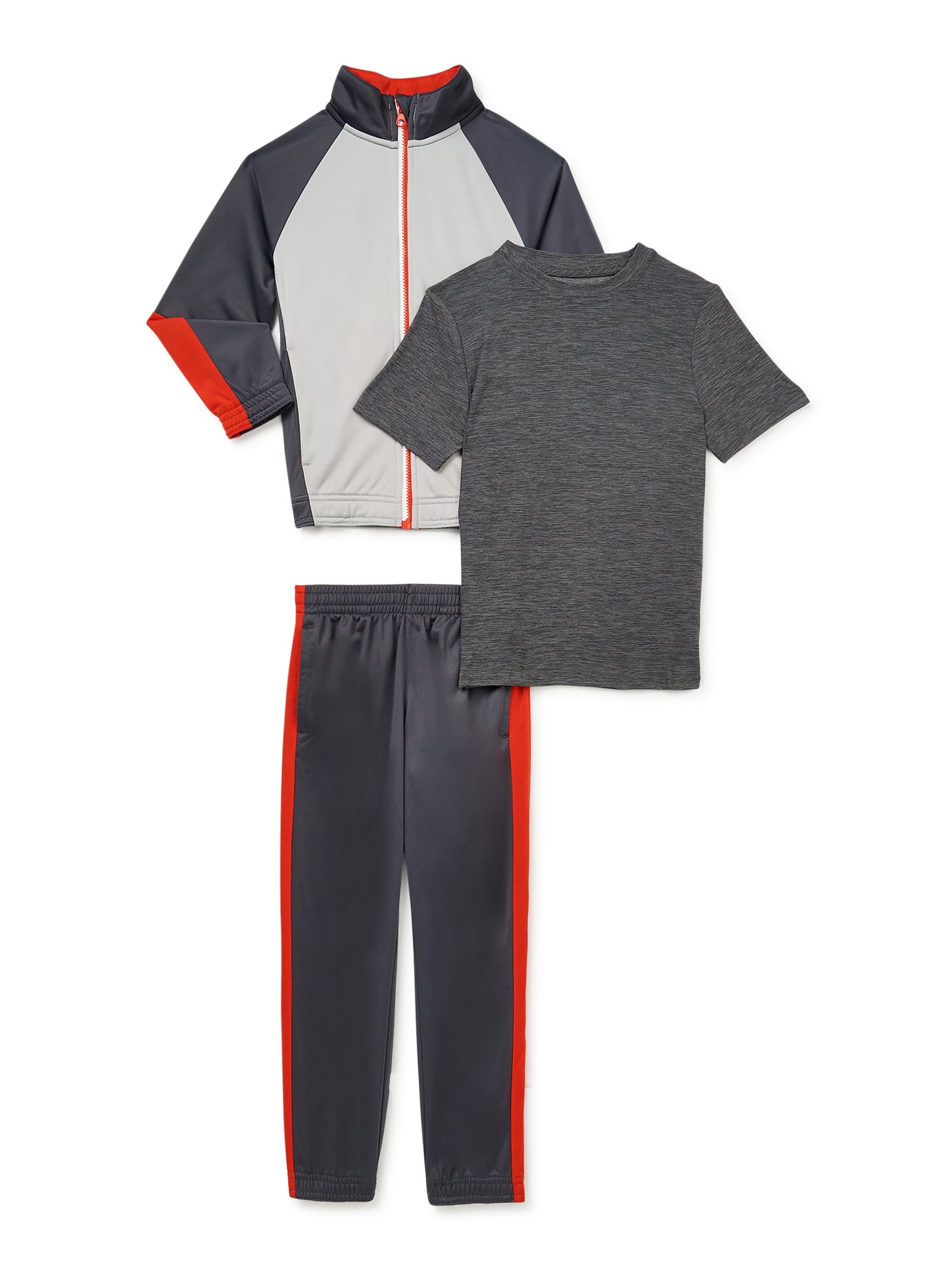 Athletic Works Boys T-Shirt, Jacket and Pants Set, 3-Piece, Sizes 4-18 & Husky