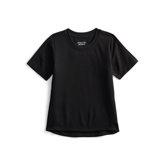 Athletic Works Boys Textured Performance Tee with Short Sleeves, Sizes 4-18 & Husky