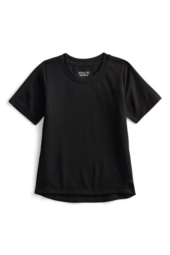 Boys Textured Performance Tee with Short Sleeves, Sizes 4-18 & Husky