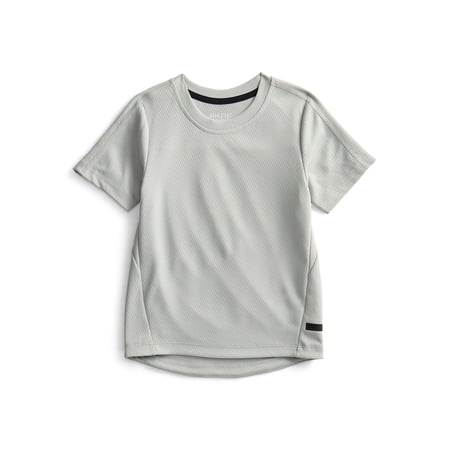 Athletic Works Boys Textured Performance Tee with Short Sleeves, Sizes 4-18 & Husky