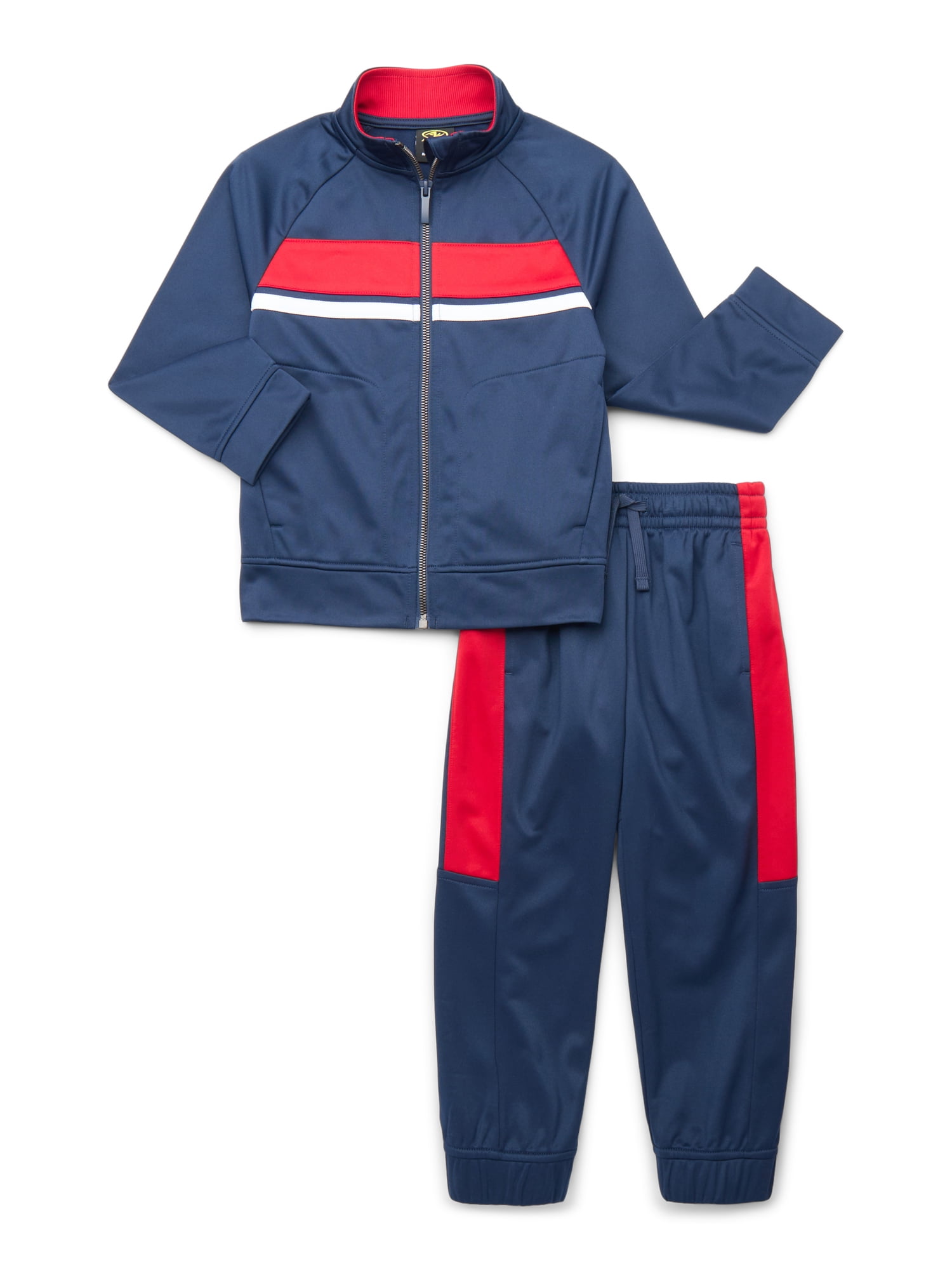 Athletic Works Boys Track Jacket and Pants Set, 2-Piece, Sizes 4-18 & Husky