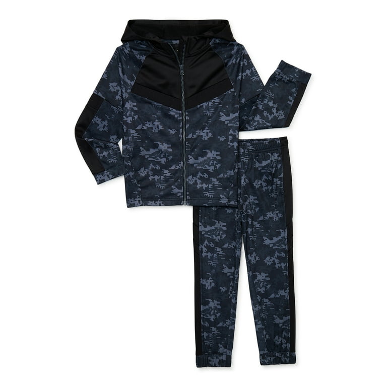Athletic Works Boys Track Jacket and Tricot Pants, 2-Piece Set