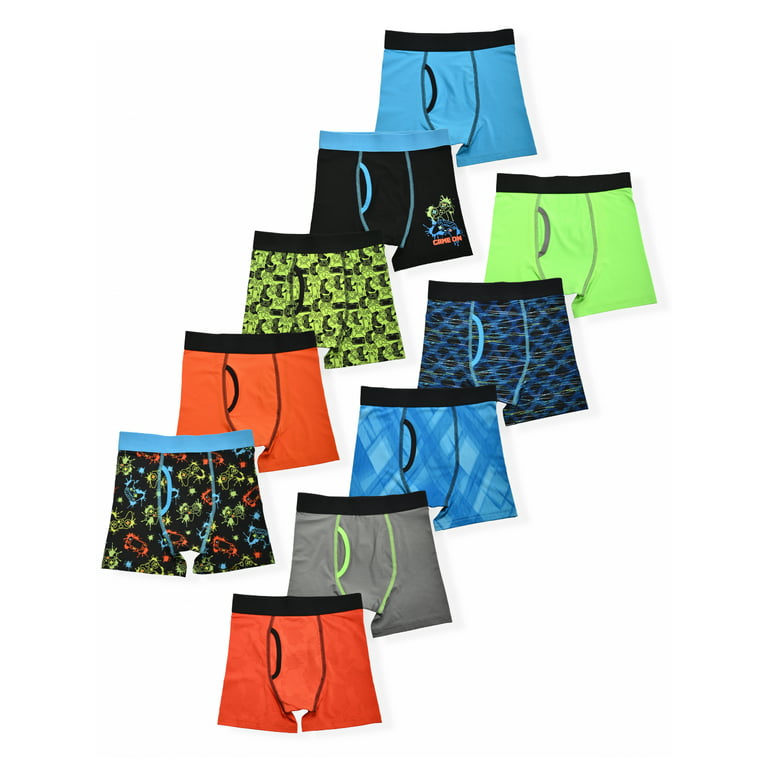 Athletic Works Boys Underwear, Performance Boxer Briefs, 10-Pack, Sizes  S-XXL & Husky