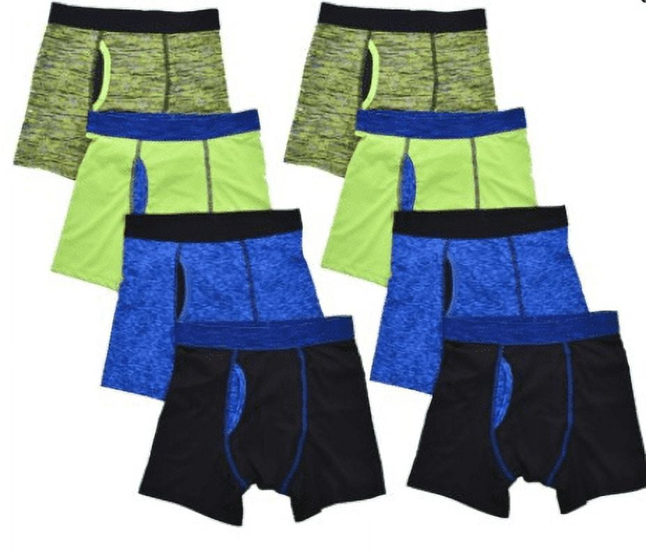 NWOT Athletic Works Boys Medium 4 Pack Boxer Briefs Underwear Tagless Green  Gray