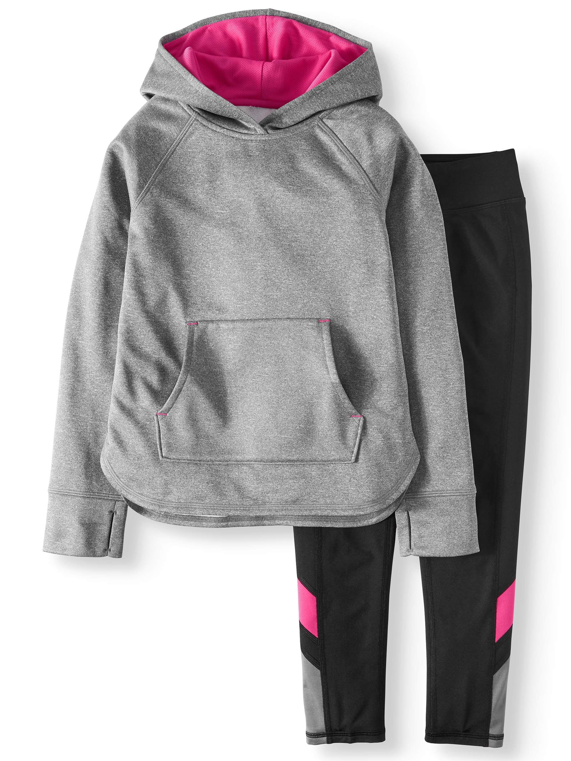 Athletic Works Brushed Fleece Crossover Hoodie leggings 2 Piece