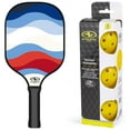 thumbnail interactive-video image 1 of Athletic Works Fiberglass Pickleball Paddle, Americana and 3pk Outdoor Pickleballs, 1 of 4