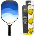 thumbnail interactive-video image 1 of Athletic Works Fiberglass Pickleball Paddle, Blue Wave and 3pk Outdoor Pickleballs, 1 of 4