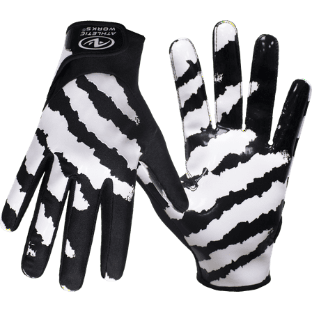 Athletic Works Football Receiver Gloves with Silicone Grip, Adult Small / Medium, Black