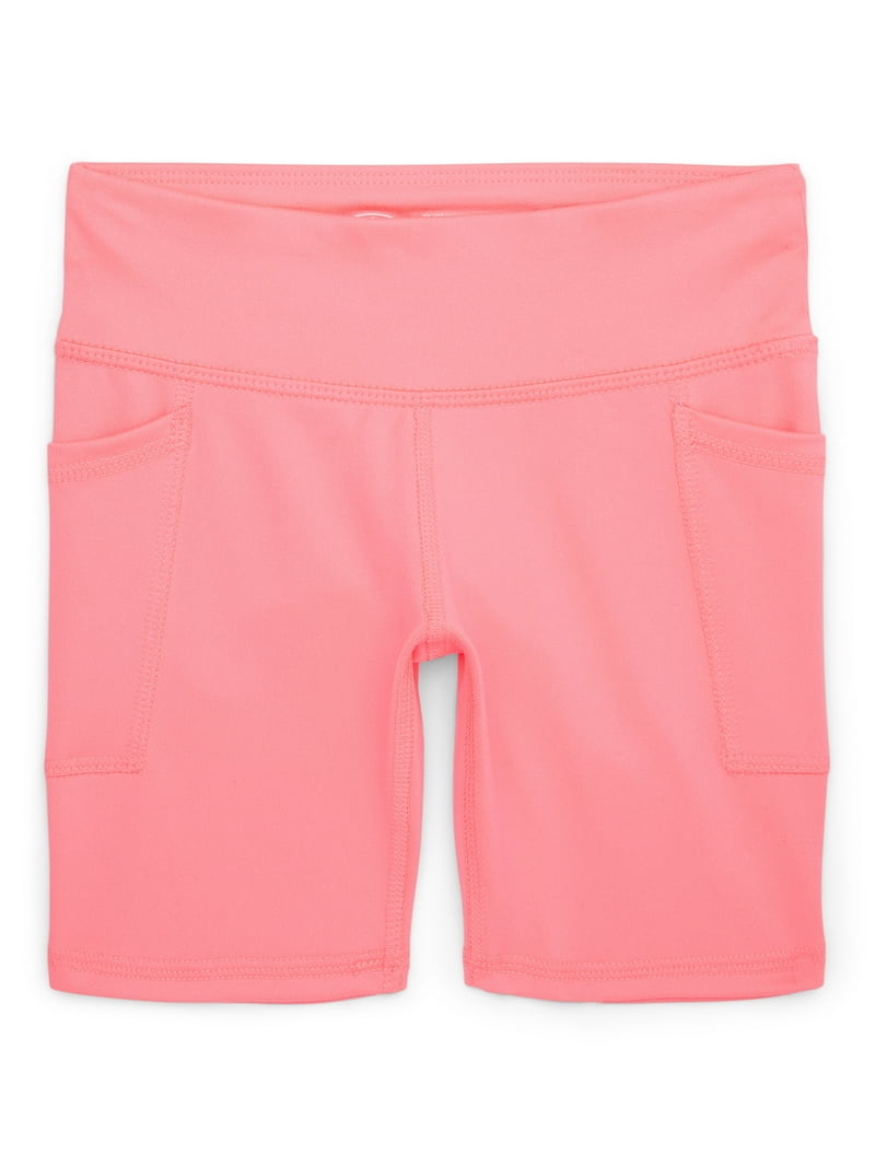 Athletic Works Girl's Active Bike Shorts Sizes 4-18 Plus Moisture