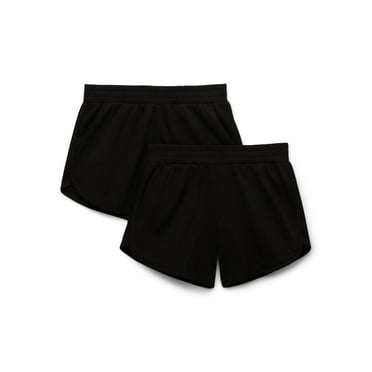 Athletic Works Girl's Active Core Shorts, 2-Pack, Sizes 4-18 & Plus