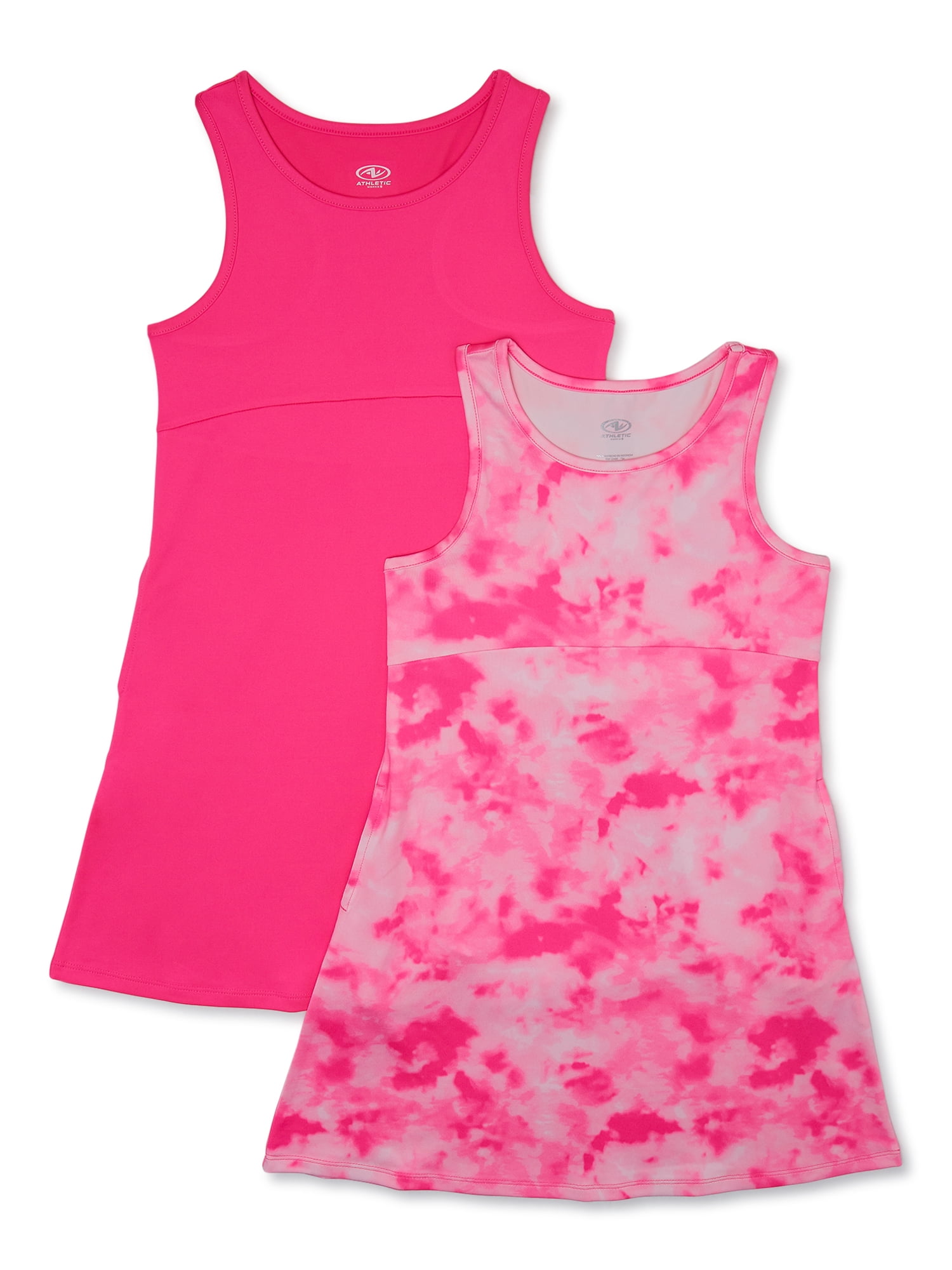 Athletic Works Girl's Active Dress, 2-Pack, Sizes 4-18 & Plus