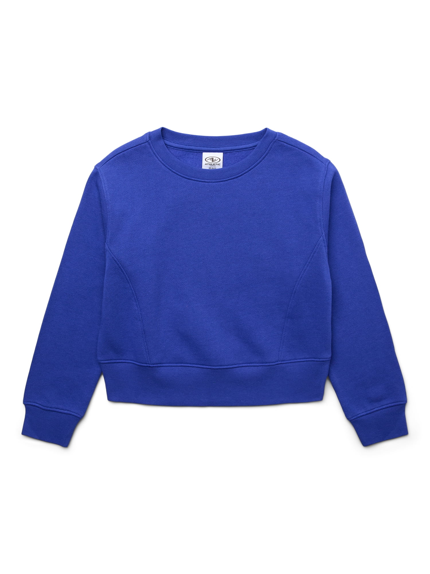 Athletic Works Girl's Fleece Crewneck Sweatshirt, Sizes 4-18 & Plus