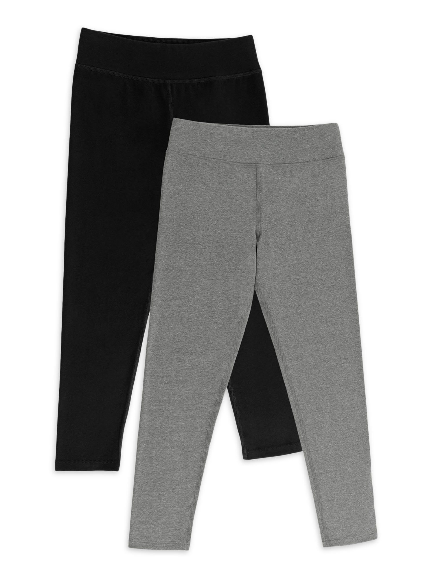 Athletic Works Girl's Active Leggings, 2-Pack, Sizes 4-18 & Plus