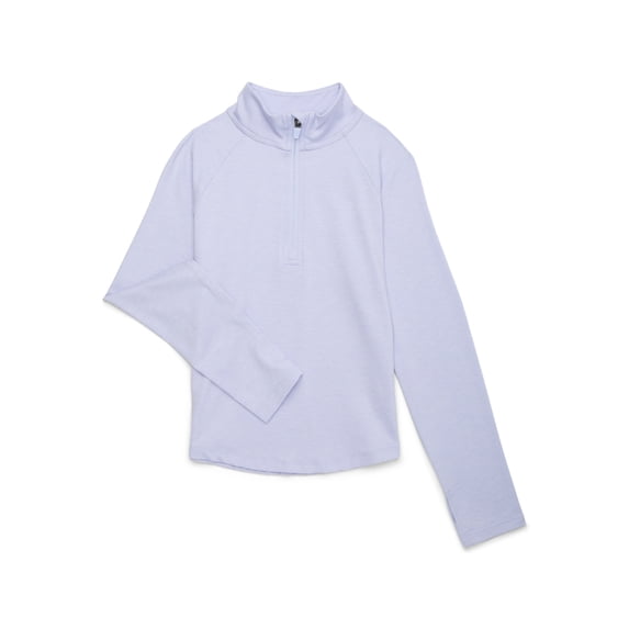 Athletic Works Girl's Active Long-Sleeve Quarter Zip Top, Sizes 4-18 & Plus