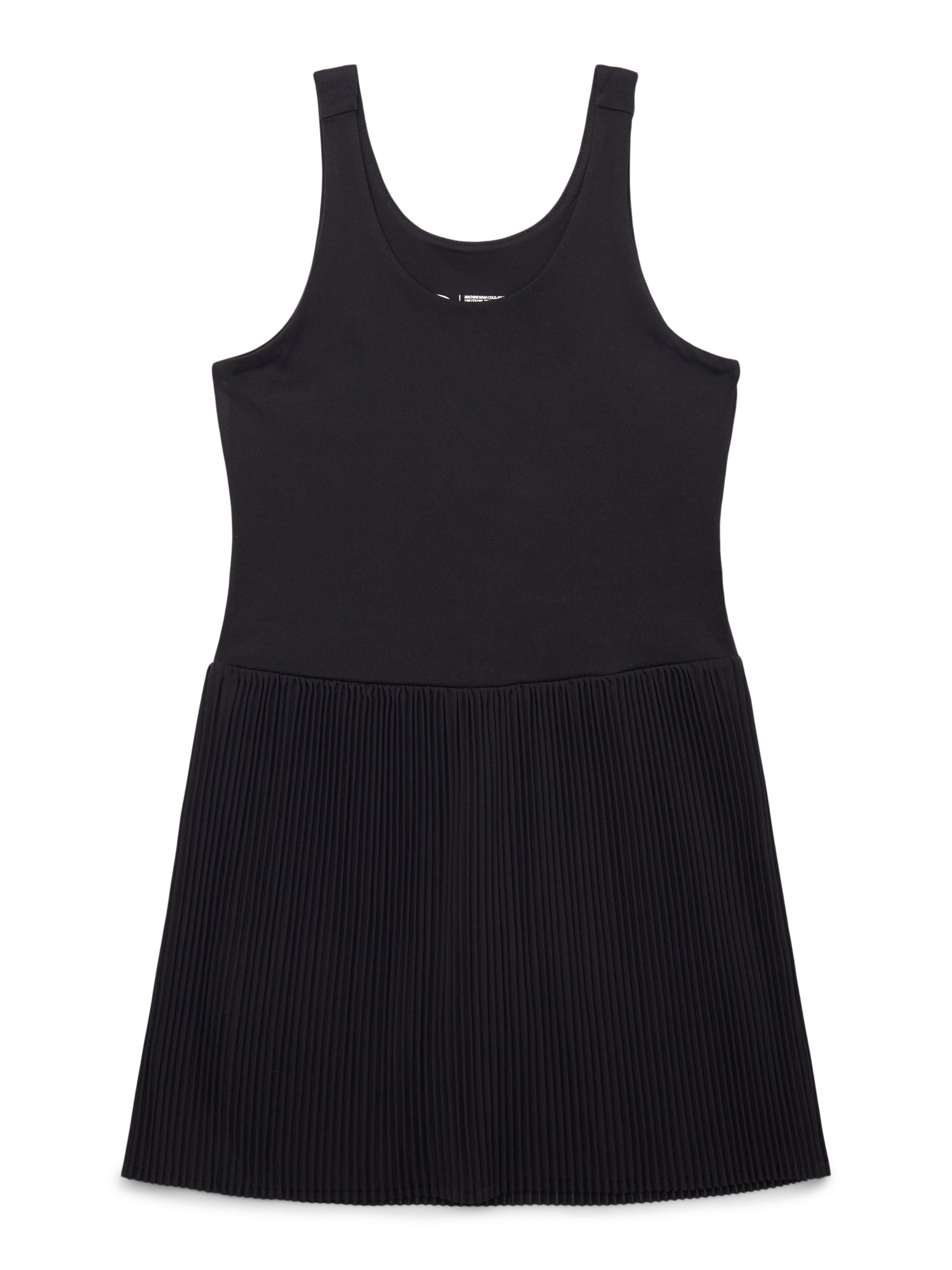 open lace back dress Mono B Pleated Mini Dress AD-B0442 Fitness Fashions White / S main image 1