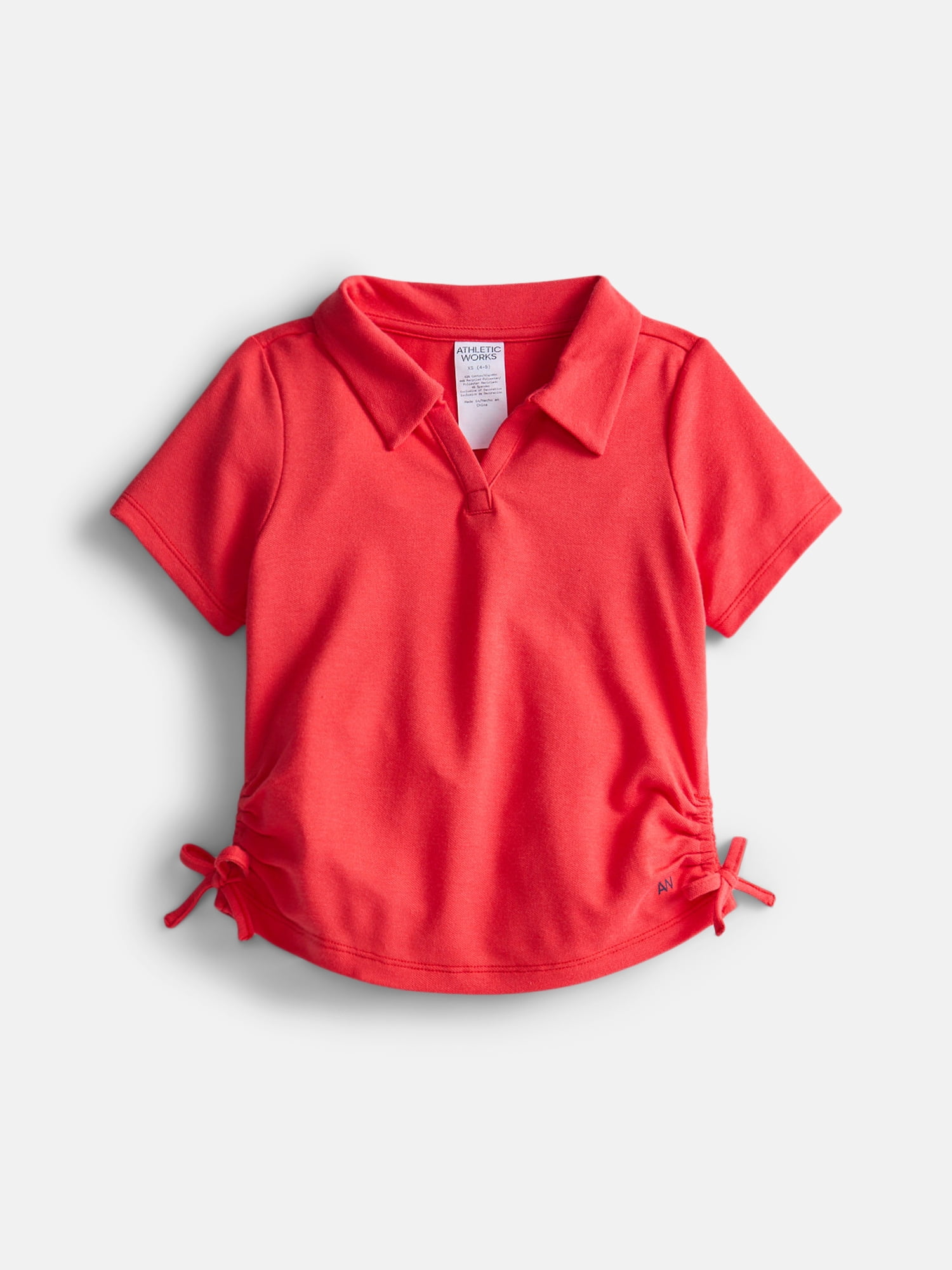 Athletic Works Girls Active Polo Pique Top, Sizes 4-18