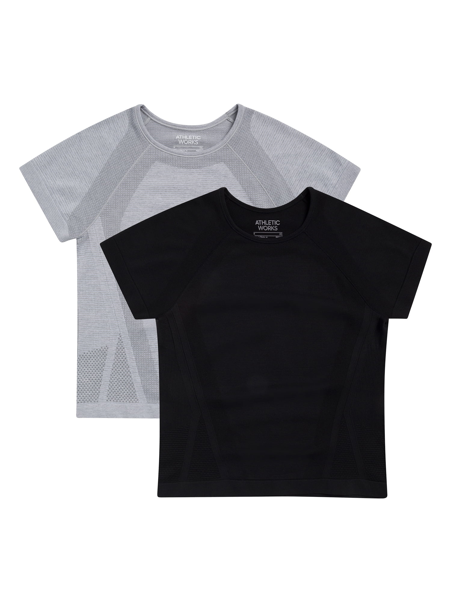Athletic Works Girl's Active Short Sleeve Seamless Tee, 2-Pack, Sizes 4-18