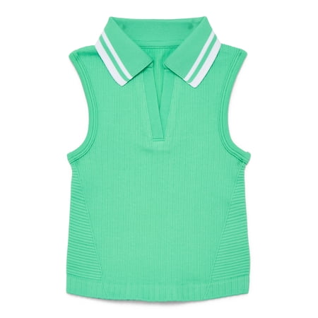 Athletic Works Girls Active Tennis Polo, Moisture Wicking, Sizes 4-18
