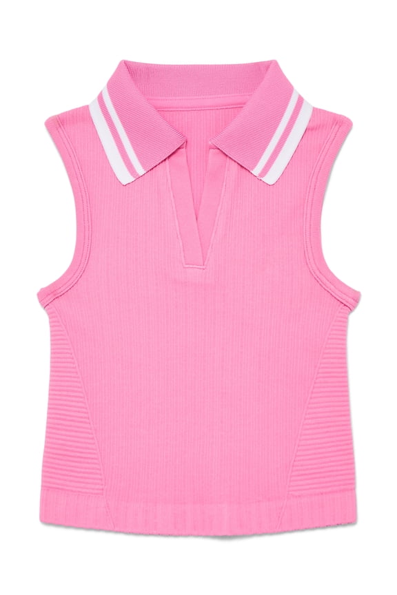 Girls Active Tennis Polo, Moisture Wicking, Sizes 4-18