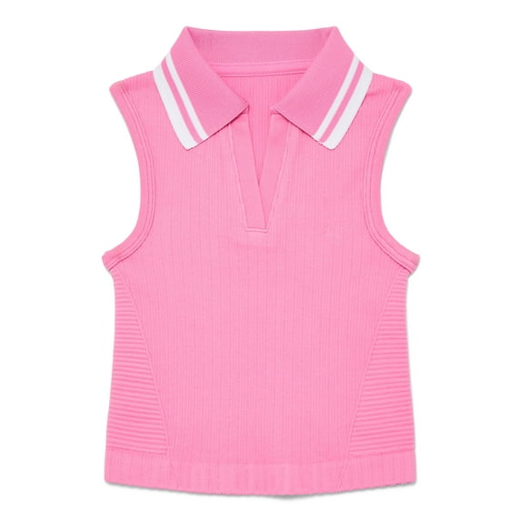 Athletic Works Girls Active Tennis Polo, Moisture Wicking, Sizes 4-18